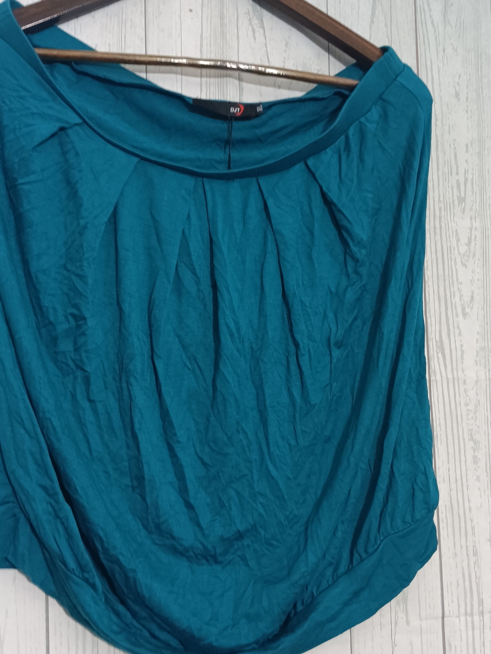 D.JT Teal Pleated Neckline Tube Top Sz XL